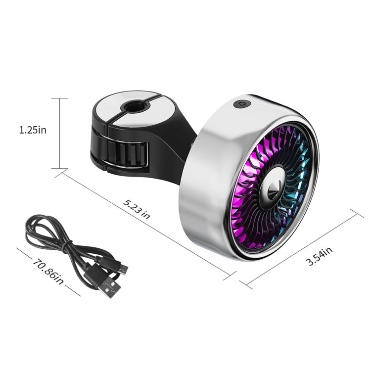 FE052 RGB Color Light USB Plug-in Clip-on Car Rear Seat Headrest Fan(Black) - HoMEdemic™ 