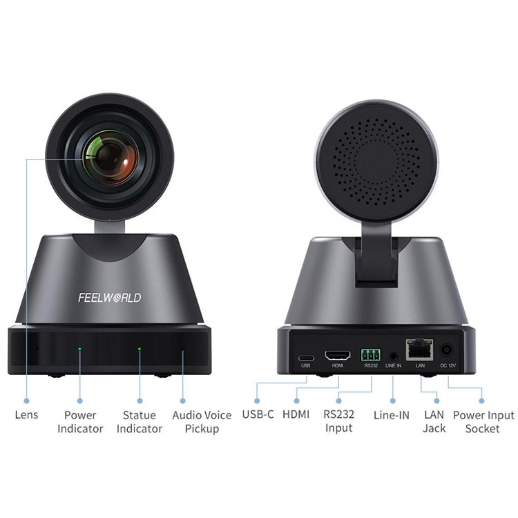 FEELWORLD 4K12X 4K PTZ Camera 12X Optical Zoom AI Tracking HDMI USB IP Remote Control(AU Plug) - HoMEdemic™ 