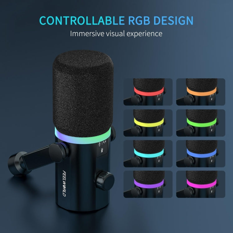 FEELWORLD PM1-XS XLR/USB Dynamic Microphone for Podcasting Recording Gaming Live Streaming (Black) - HoMEdemic™ 