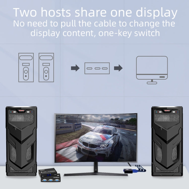 FJGEAR FJ-15-2 Computer VGA Switcher 2 In 1 Out Bidirectional Switching Sharer - HoMEdemic™ 