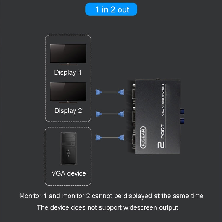 FJGEAR FJ-15-2 Computer VGA Switcher 2 In 1 Out Bidirectional Switching Sharer - HoMEdemic™ 