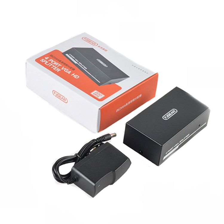 FJGEAR FJ-2004 VGA Splitter 1 In 4 Out Computer Vedio Output Splitter, EU Plug - HoMEdemic™ 