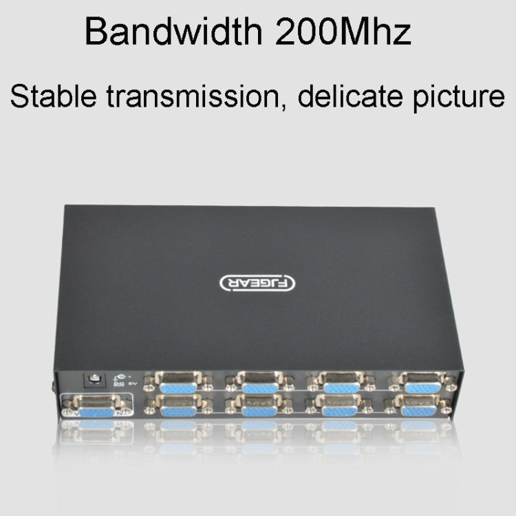 FJGEAR FJ-2008 VGA Splitter 1 In 8 Out Computer Vedio Output Splitter, EU Plug - HoMEdemic™ 