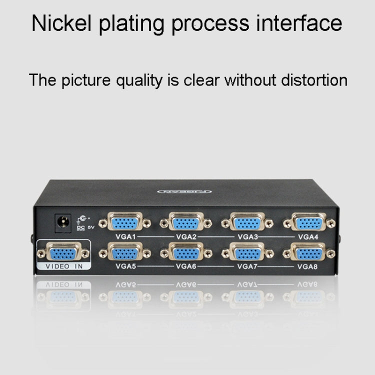 FJGEAR FJ-2008 VGA Splitter 1 In 8 Out Computer Vedio Output Splitter, EU Plug - HoMEdemic™ 