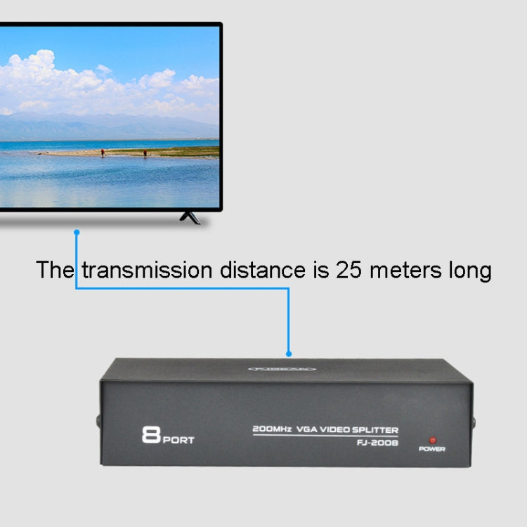 FJGEAR FJ-2008 VGA Splitter 1 In 8 Out Computer Vedio Output Splitter, EU Plug - HoMEdemic™ 