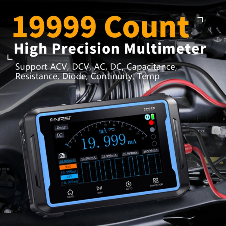 FNIRSI 2C53P Dual Channel Flat Panel Digital Oscilloscope Multimeter Signal Generator 3 In 1(Black) - HoMEdemic™ 