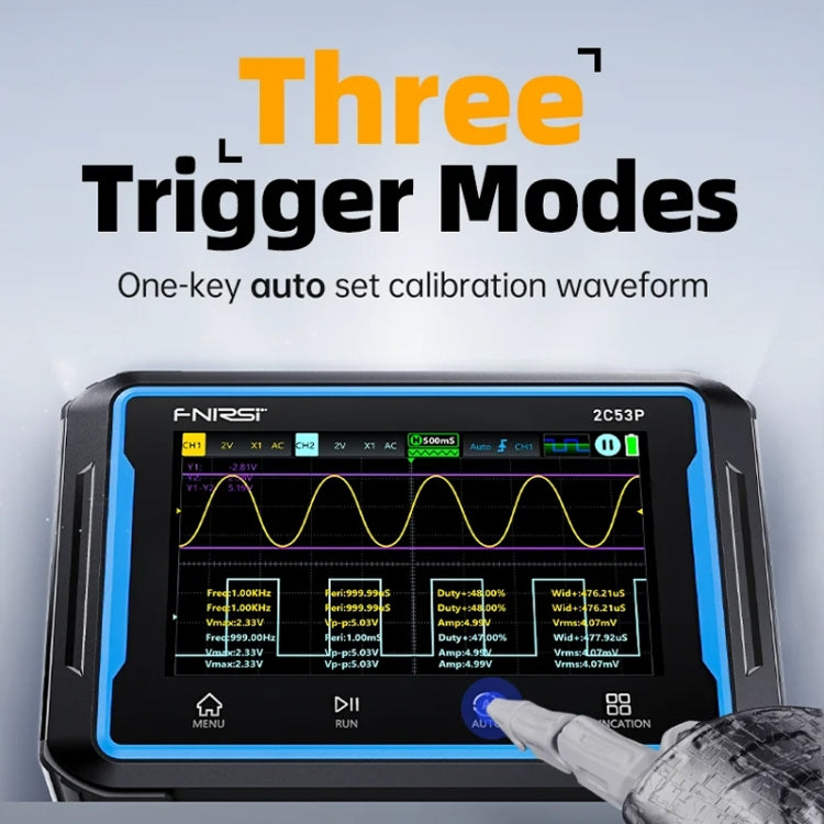 FNIRSI 2C53P Dual Channel Flat Panel Digital Oscilloscope Multimeter Signal Generator 3 In 1(Black) - HoMEdemic™ 
