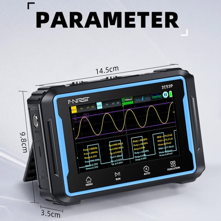 FNIRSI 2C53P Dual Channel Flat Panel Digital Oscilloscope Multimeter Signal Generator 3 In 1(Black) - HoMEdemic™ 