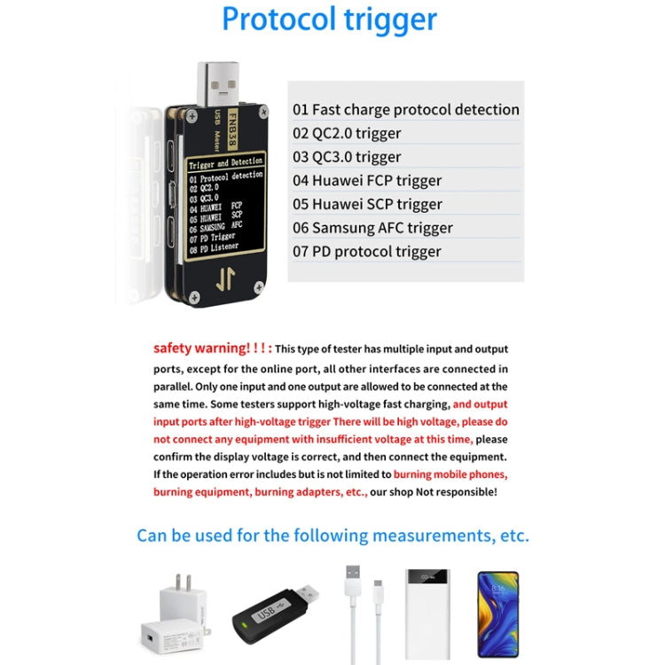 FNIRSI FNB38 USB Voltage And Current Meter Capacity Fast Charging Protocol Tester(Black) - HoMEdemic™ 