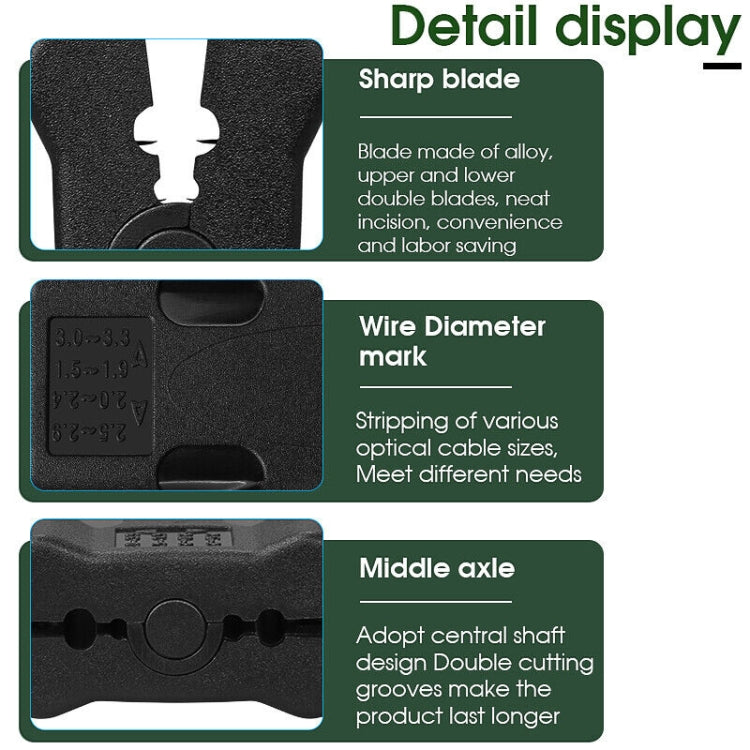 FTTH Fiber Optical Stripper Loose Tube Longitudinal Cable Stripper 1.5-3.3MM - HoMEdemic™ 