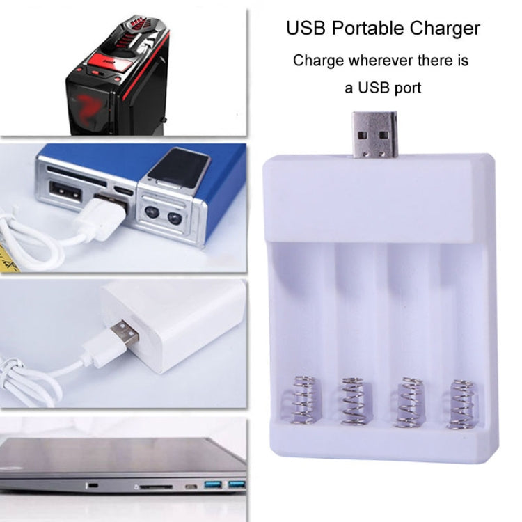 Fast USB 4 Slot Battery Charger AA/AAA Rechargeable Battery Universal Four Slot Charging Box, Model: Directly Plug-in - HoMEdemic™ 