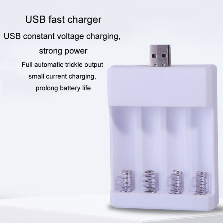 Fast USB 4 Slot Battery Charger AA/AAA Rechargeable Battery Universal Four Slot Charging Box, Model: Directly Plug-in - HoMEdemic™ 