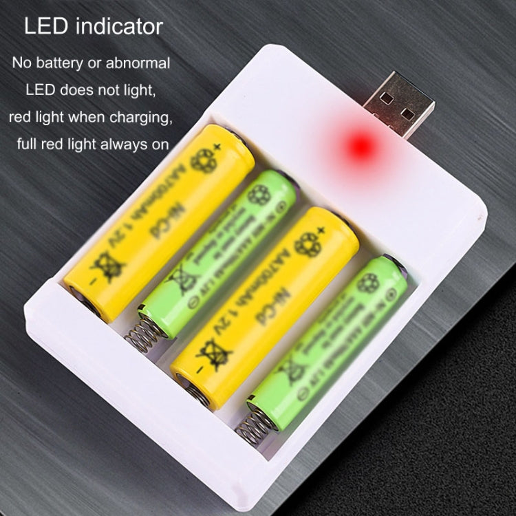 Fast USB 4 Slot Battery Charger AA/AAA Rechargeable Battery Universal Four Slot Charging Box, Model: Directly Plug-in - HoMEdemic™ 