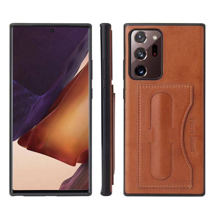 Fierre Shann Full Coverage Protective Leather Case with Holder & Card Slot, For Galaxy Note20 Ultra - HoMEdemic™ 