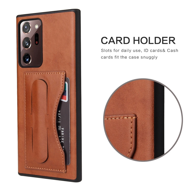Fierre Shann Full Coverage Protective Leather Case with Holder & Card Slot, For Galaxy Note20 Ultra - HoMEdemic™ 