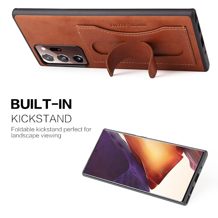 Fierre Shann Full Coverage Protective Leather Case with Holder & Card Slot, For Galaxy Note20 Ultra - HoMEdemic™ 