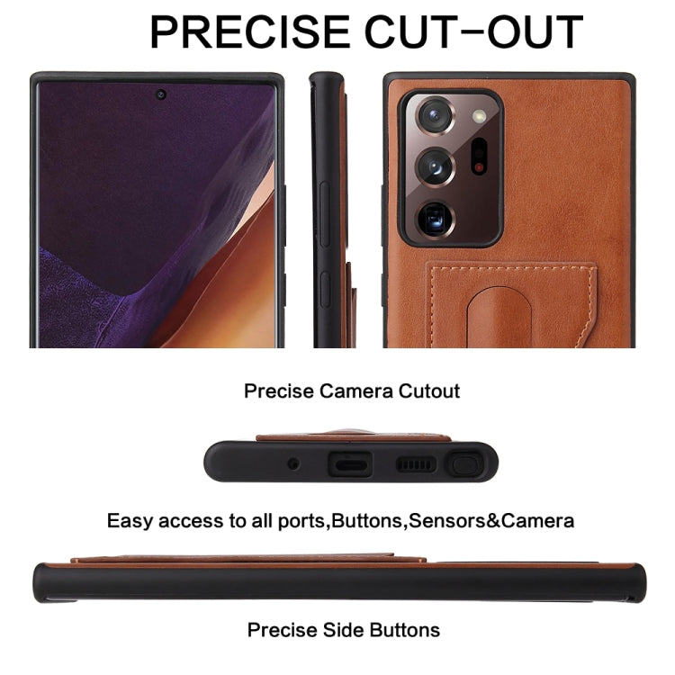 Fierre Shann Full Coverage Protective Leather Case with Holder & Card Slot, For Galaxy Note20 Ultra - HoMEdemic™ 