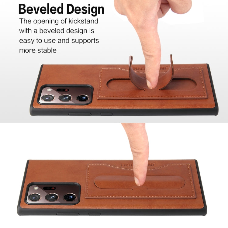 Fierre Shann Full Coverage Protective Leather Case with Holder & Card Slot, For Galaxy Note20 Ultra - HoMEdemic™ 
