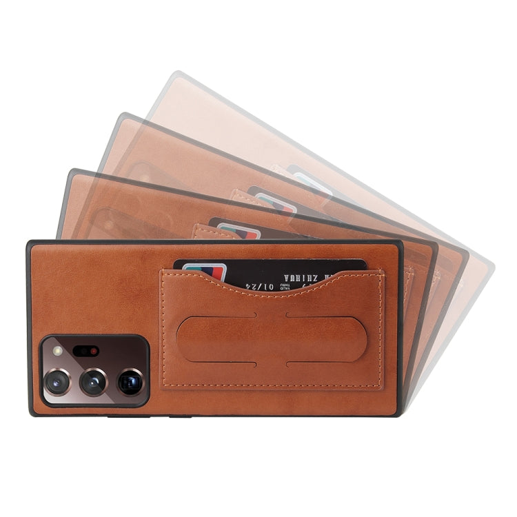 Fierre Shann Full Coverage Protective Leather Case with Holder & Card Slot, For Galaxy Note20 Ultra - HoMEdemic™ 