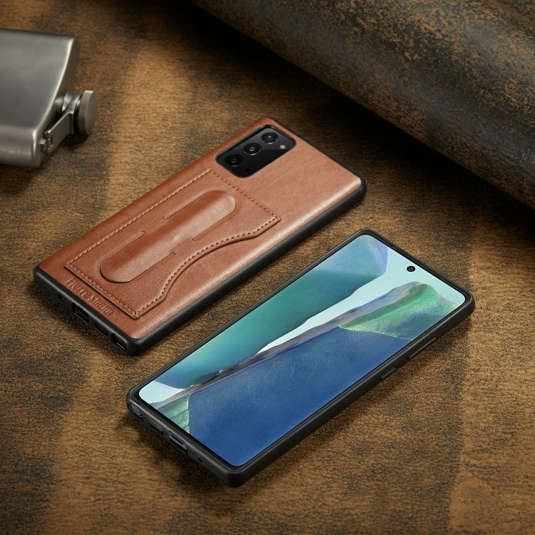 Fierre Shann Full Coverage Protective Leather Case with Holder & Card Slot, For Galaxy Note20 Ultra - HoMEdemic™ 