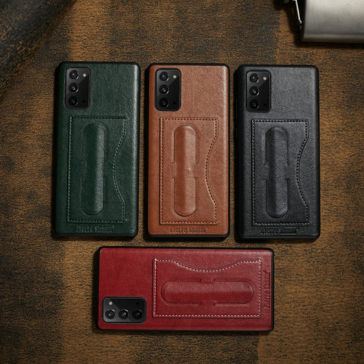 Fierre Shann Full Coverage Protective Leather Case with Holder & Card Slot, For Galaxy Note20 Ultra - HoMEdemic™ 