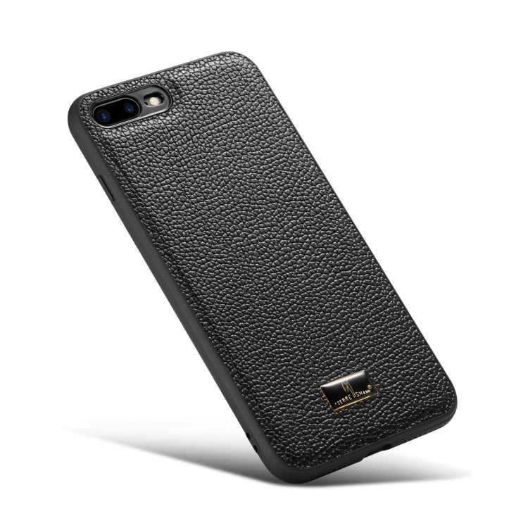 Fierre Shann Leather Texture Phone Back Cover Case For iPhone 8 Plus / 7 Plus(Lychee Black) - HoMEdemic™ 