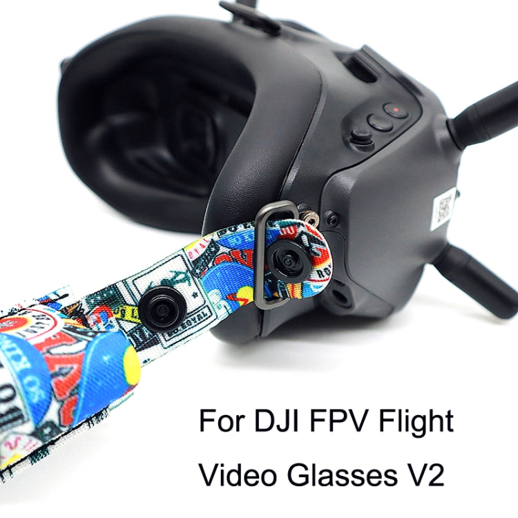 Flight Video Glasses Graffiti Color Headband Fixed Strap For DJI FPV Goggles V2 Strap + Power Line - HoMEdemic™ 