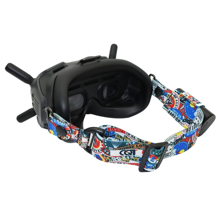 Flight Video Glasses Graffiti Color Headband Fixed Strap For DJI FPV Goggles V2 Strap + Power Line - HoMEdemic™ 