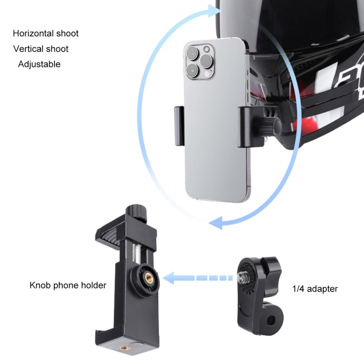 Foldable Bending Action Camera Phone Helmet Mount Kit with J-Hook Buckle & Rotation Phone Clamp & Adapter (Black) - HoMEdemic™ 