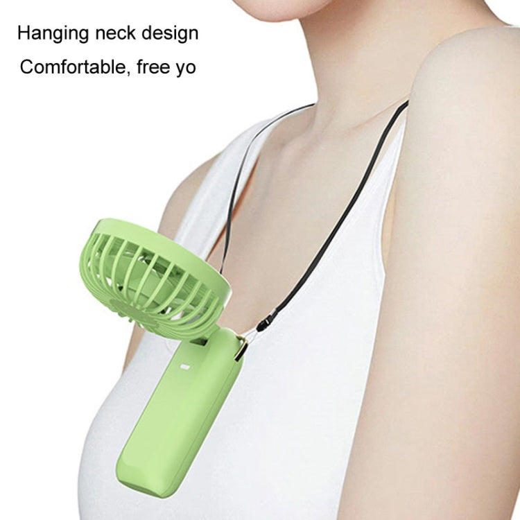 Foldable Digital Display USB Charging Fan Handheld Mute Hanging Neck Outdoor Small Fan(Blue) - HoMEdemic™ 