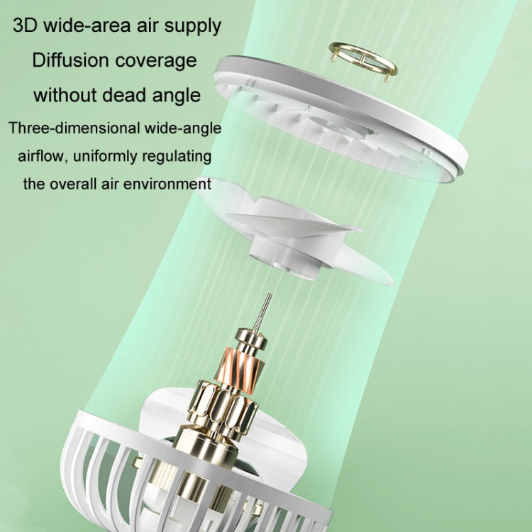 Foldable Digital Display USB Charging Fan Handheld Mute Hanging Neck Outdoor Small Fan(Green) - HoMEdemic™ 