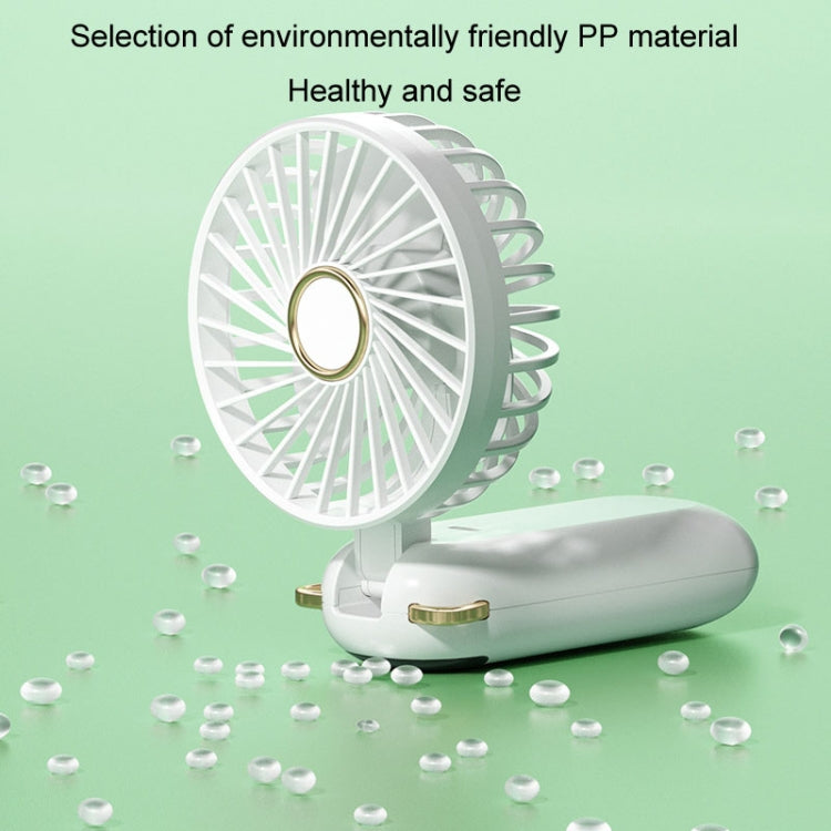 Foldable Digital Display USB Charging Fan Handheld Mute Hanging Neck Outdoor Small Fan(Green) - HoMEdemic™ 
