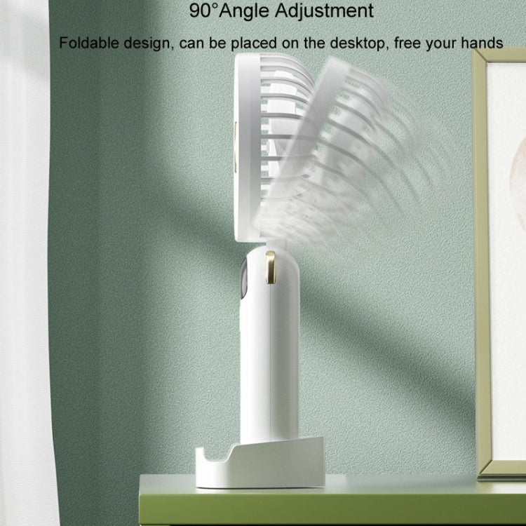 Foldable Digital Display USB Charging Fan Handheld Mute Hanging Neck Outdoor Small Fan(Green) - HoMEdemic™ 