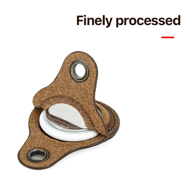 For Airtag 2nd Gen / AirTag 1st Gen CONTACTS FAMILY CF1139 First-Layer Cowhide Tracker Protective Case Pet Locator Leather Case(Red) - HoMEdemic™ 