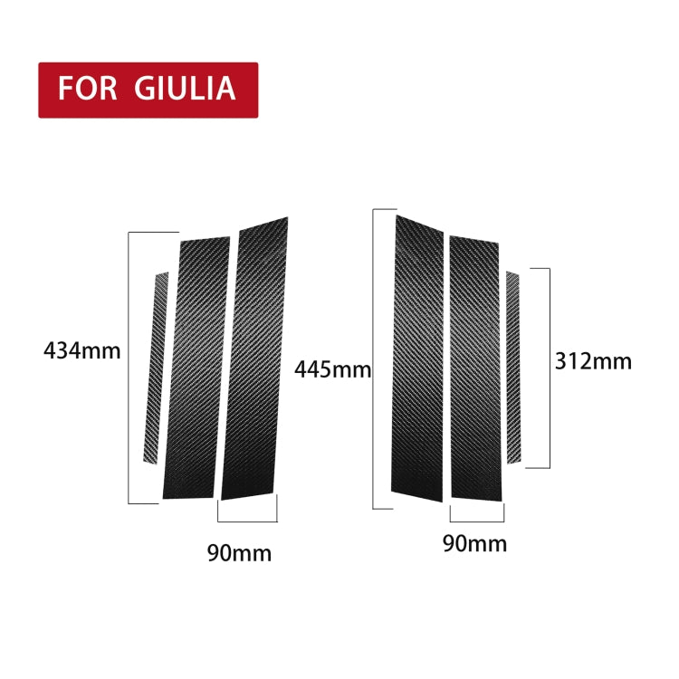 For Alfa Romeo Giulia Carbon Fiber Car B / C / Middle Pillar Door Window Decorative Sticker,Left and Right Drive Universal, Door Window - HoMEdemic™ 