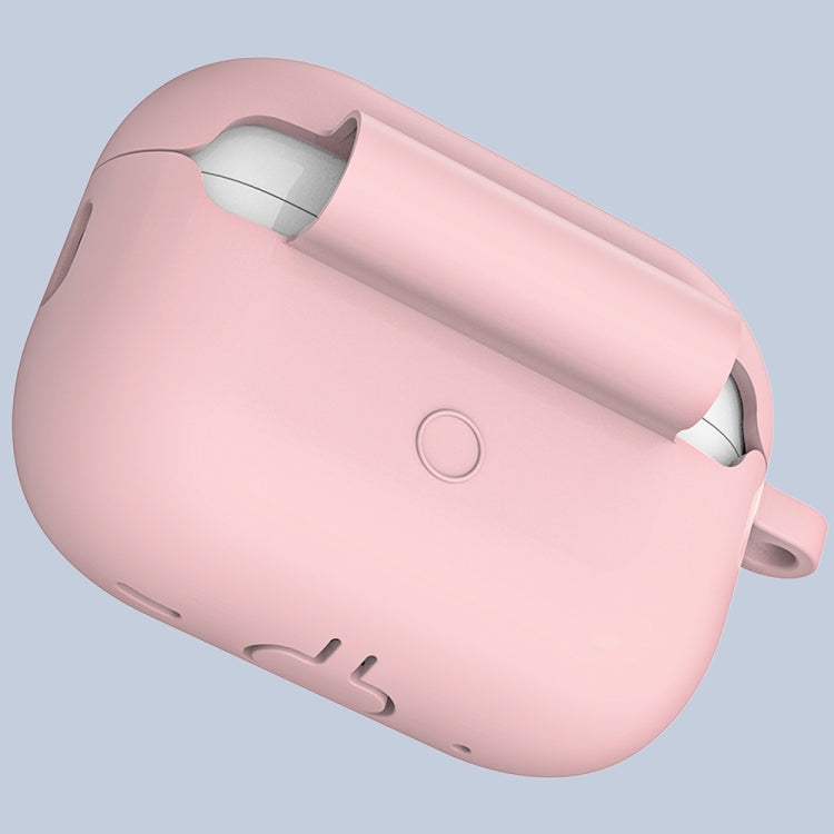 For Apple AirPods Pro 2 2022 ENKAY Thickened Silicone Protective Case with Keychain(Matte Pink) - HoMEdemic™ 