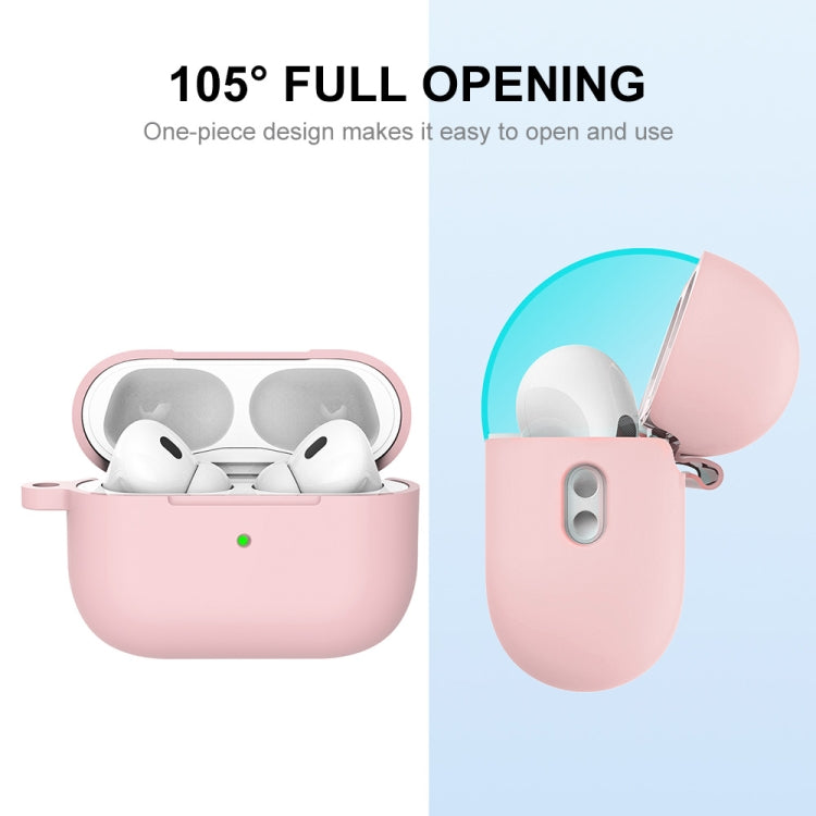 For Apple AirPods Pro 2 2022 ENKAY Thickened Silicone Protective Case with Keychain(Matte Pink) - HoMEdemic™ 