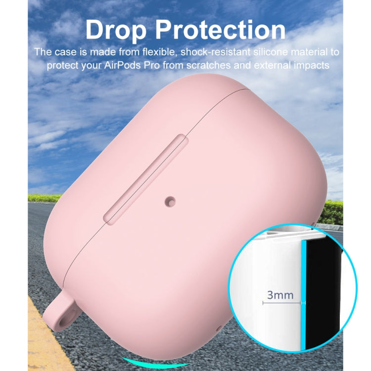 For Apple AirPods Pro 2 2022 ENKAY Thickened Silicone Protective Case with Keychain(Matte Pink) - HoMEdemic™ 