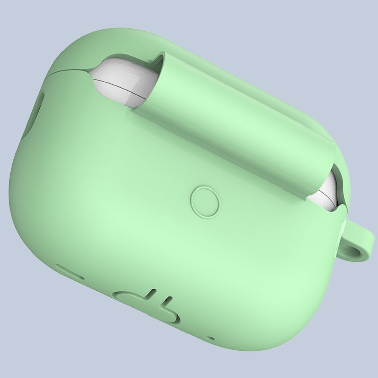 For Apple AirPods Pro 2 2022 ENKAY Thickened Silicone Protective Case with Keychain(Mint Green) - HoMEdemic™ 