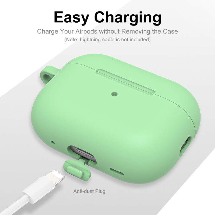 For Apple AirPods Pro 2 2022 ENKAY Thickened Silicone Protective Case with Keychain(Mint Green) - HoMEdemic™ 
