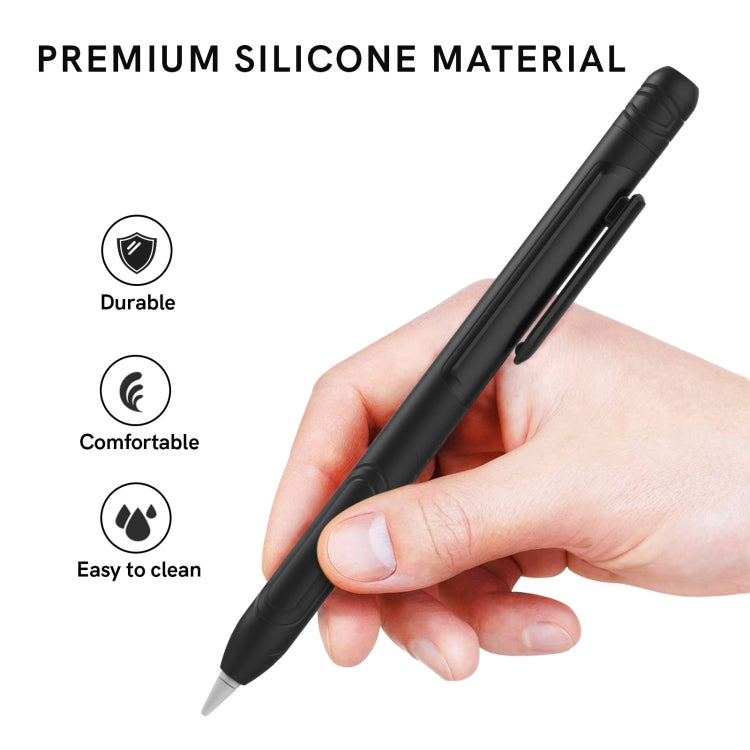 For Apple Pencil 1 AhaStyle PT141 Triple Defense Pen Clip Silicone Protective Case(Wine Red) - HoMEdemic™ 