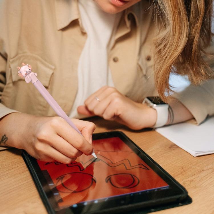 For Apple Pencil 2 AhaStyle Cartoon Dragon Pen Case Capacitive Stylus Silicone Cover(Pink) - HoMEdemic™ 