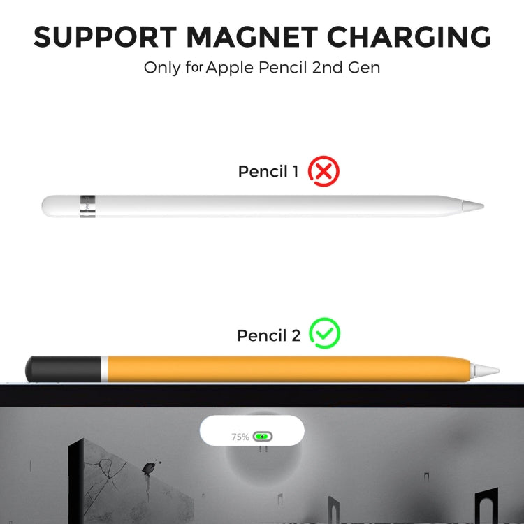 For Apple Pencil 2 AhaStyle JY16-2 Silicone Case Retro Non-slip and Anti-drop Pen Cover(Yellow) - HoMEdemic™ 