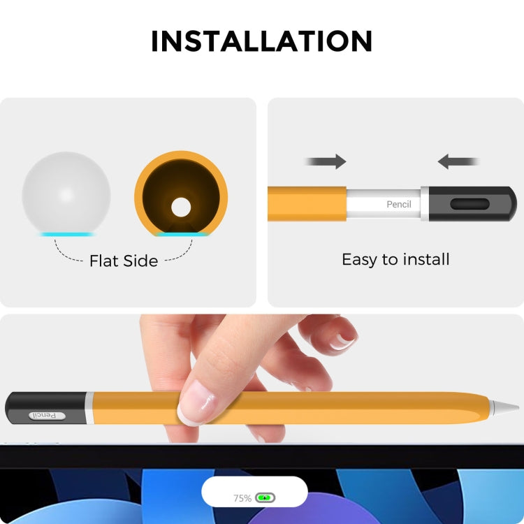 For Apple Pencil 2 AhaStyle JY16-2 Silicone Case Retro Non-slip and Anti-drop Pen Cover(Yellow) - HoMEdemic™ 