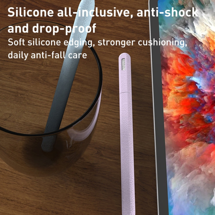 For Apple Pencil 2 LOVE MEI Frosted Leather Texture Silicone Protective Pen Case(Grey) - HoMEdemic™ 