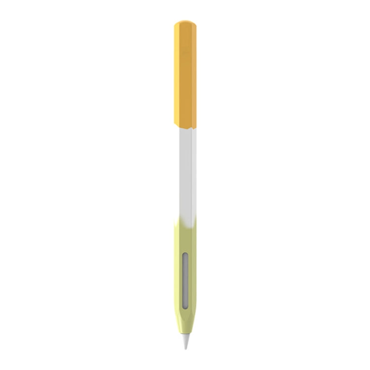 For Apple Pencil 2 LOVE MEI Rainbow Liquid Silicone Protective Pen Case(Yellow) - HoMEdemic™ 