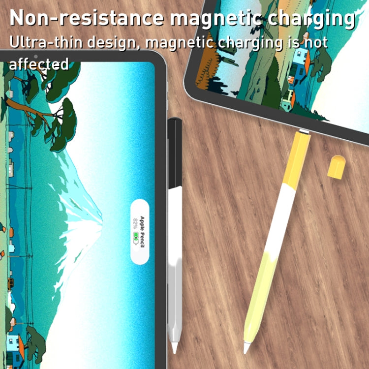 For Apple Pencil 2 LOVE MEI Rainbow Liquid Silicone Protective Pen Case(Yellow) - HoMEdemic™ 