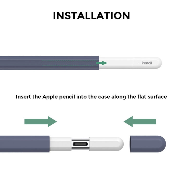For Apple Pencil (USB-C) AhaStyle PT65-3 Silicone Same Color Protective Case(Midnight Blue) - HoMEdemic™ 