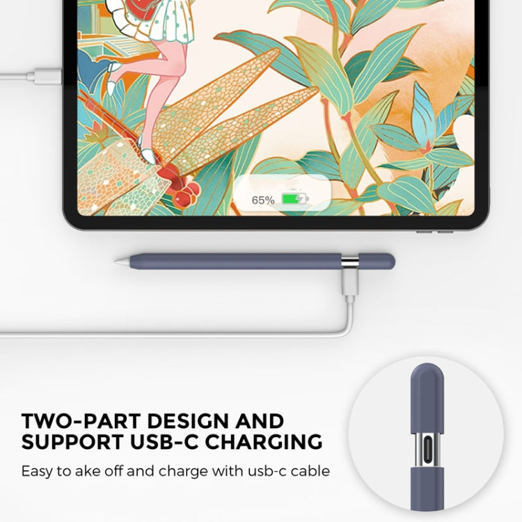 For Apple Pencil (USB-C) AhaStyle PT65-3 Silicone Same Color Protective Case(Midnight Blue) - HoMEdemic™ 