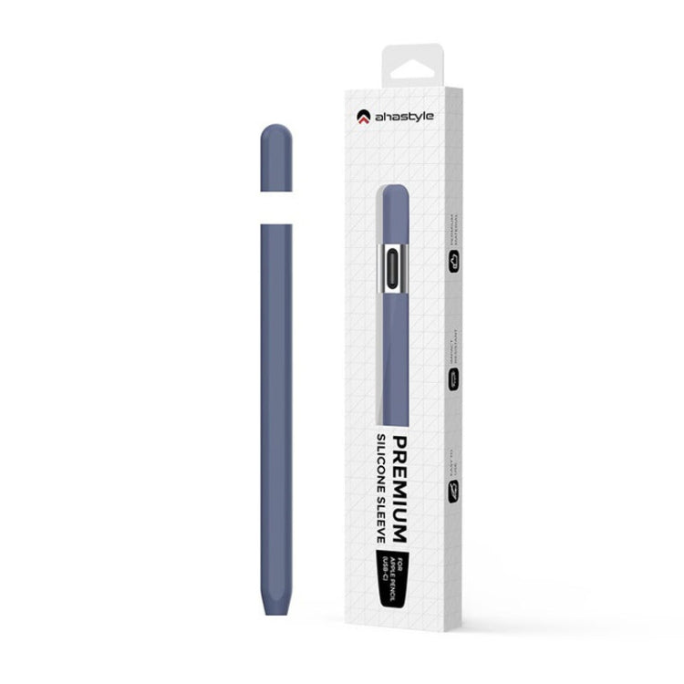 For Apple Pencil (USB-C) AhaStyle PT65-3 Silicone Same Color Protective Case(Midnight Blue) - HoMEdemic™ 